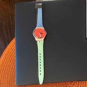 Stylish Red and Green Smartwatch